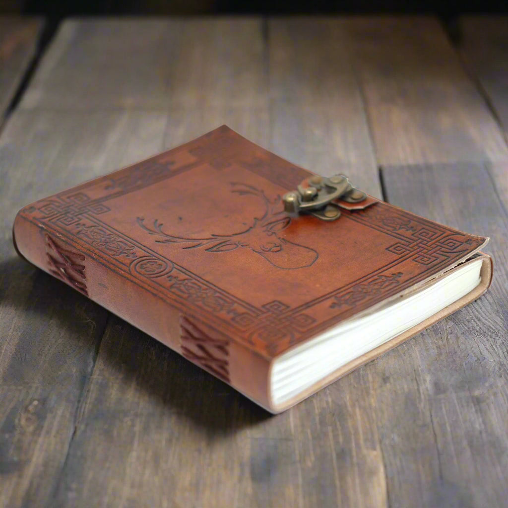 Leather Stag Notebook (6x8")