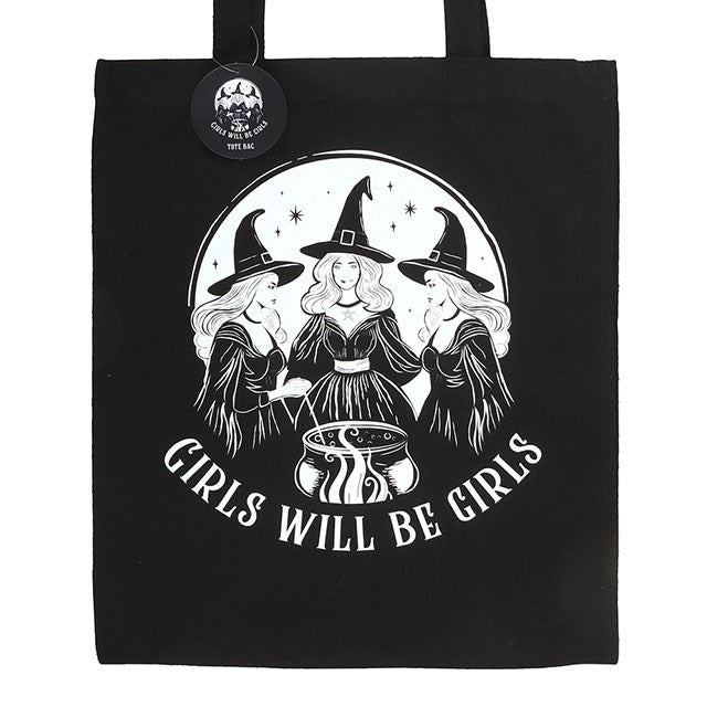 Girls Will Be Girls Witchy Polycotton Tote Bag