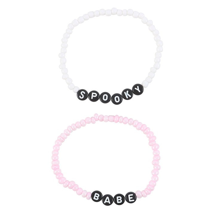 “Spooky Babe” Beaded Bracelet Set — Cute, Crypt & Chic