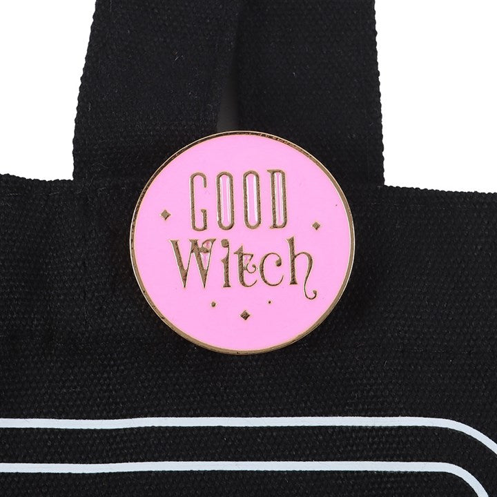 Good Witch Social Club Polycotton Tote Bag with Pin Badge