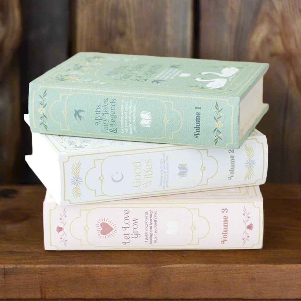 Stack of 3 faux book storage boxes - Fae Cottage