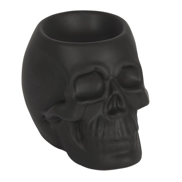 Black Skull Oil Burner — Ceramic with Matte Finish