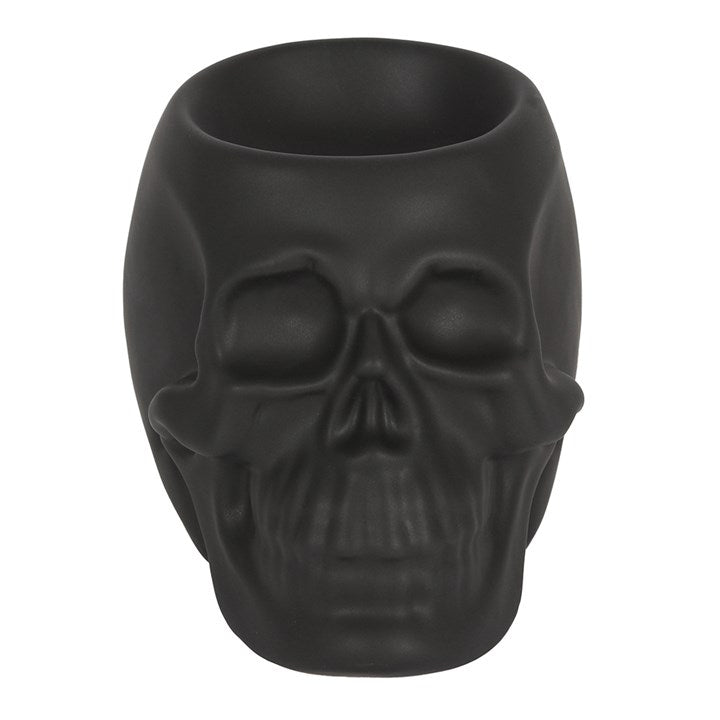 Black Skull Oil Burner — Ceramic with Matte Finish
