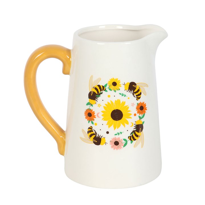 Bee and Sunflower Ceramic Flower Jug