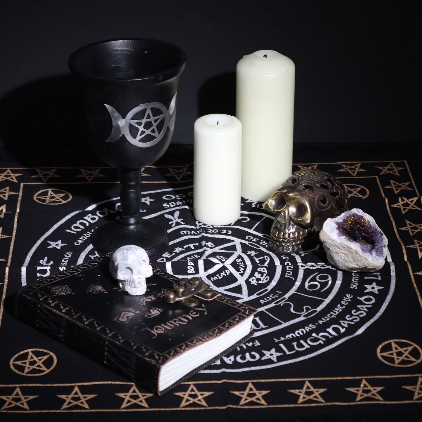 Esoteric Fringed Altar Cloth — Life, Death, Rebirth