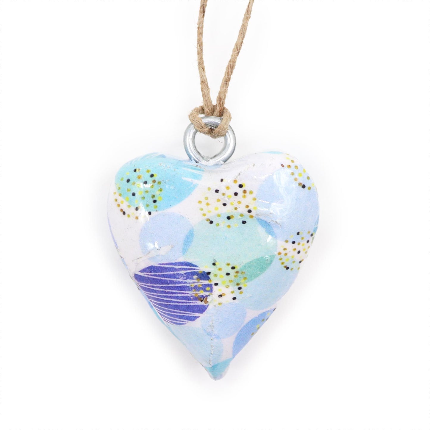 Small Decor Wood Heart - Blue Abstract