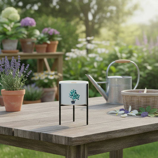 Iron Botanical Candle Holder — Minimal Tripod Stand