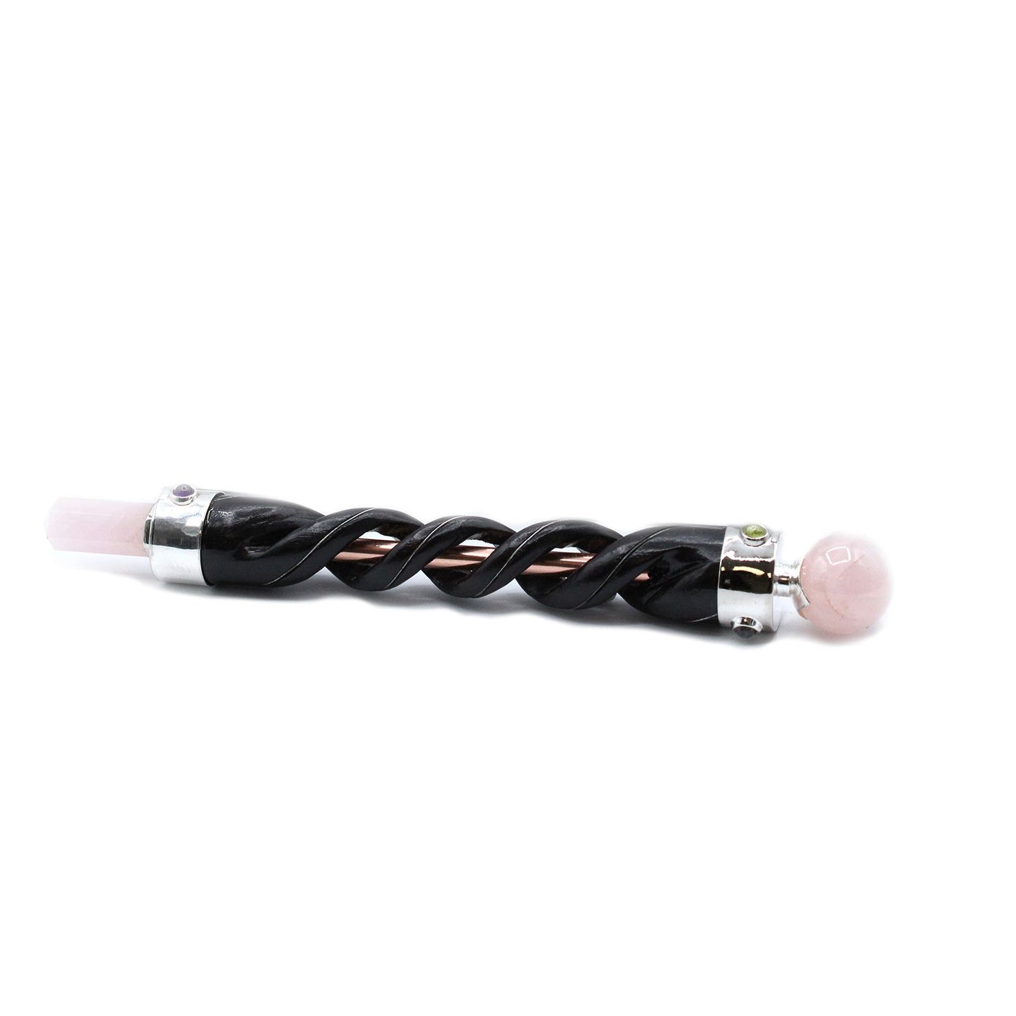Spiral Healing Wand — Copper Pipe & Rose Quartz