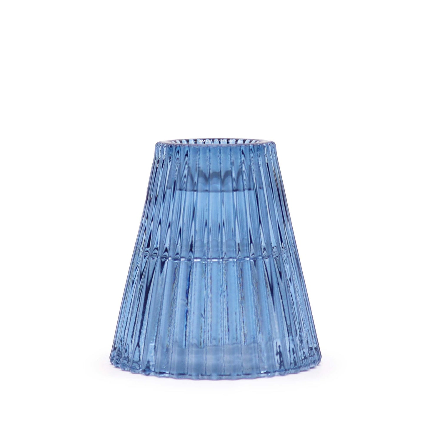 blue glass dual candle holder.