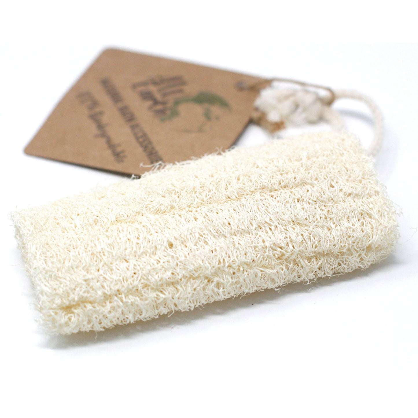 Natural Loofah Scrub on Rope — 5" / 12.7 cm