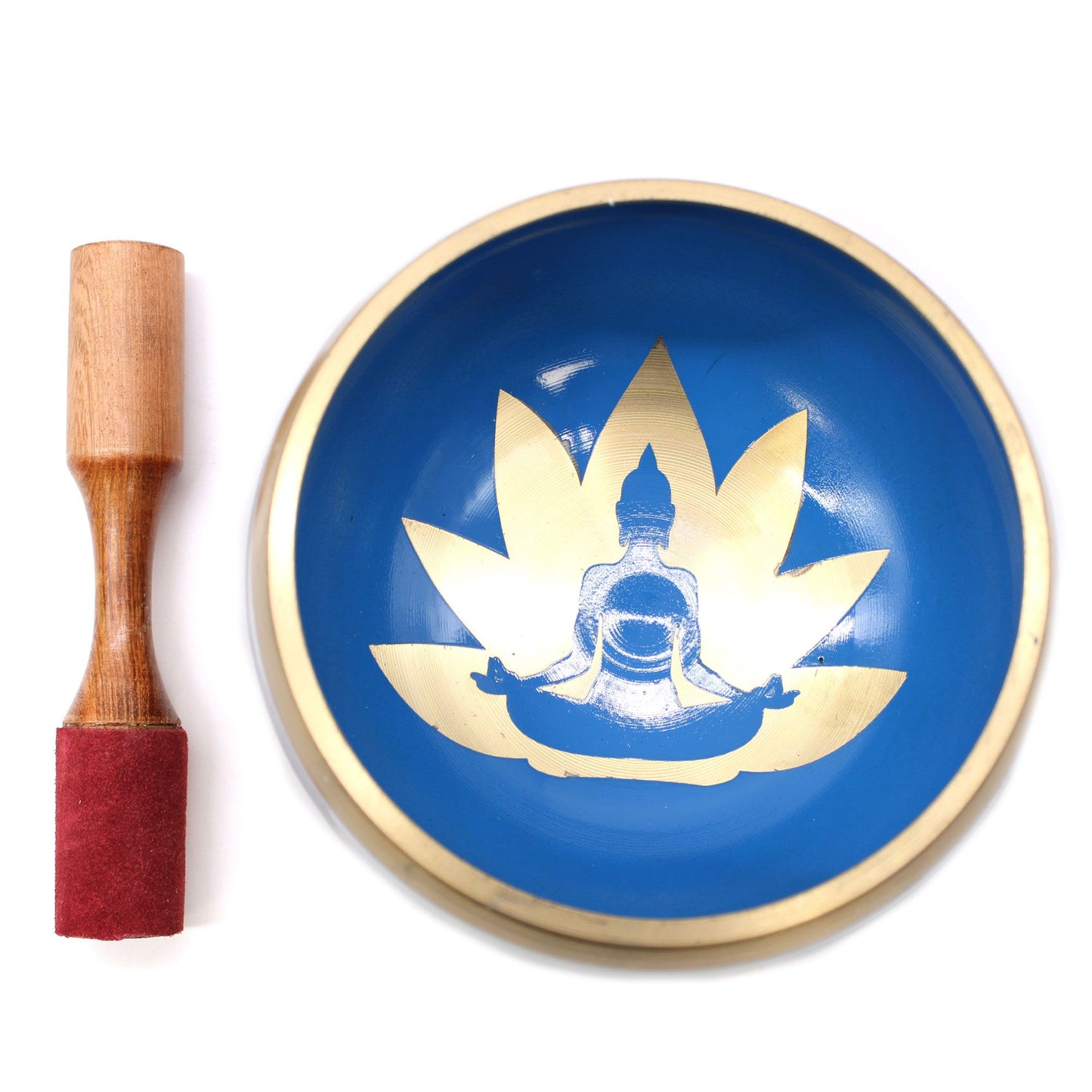Large Yoga Moves Singing Bowl Set — White/Blue