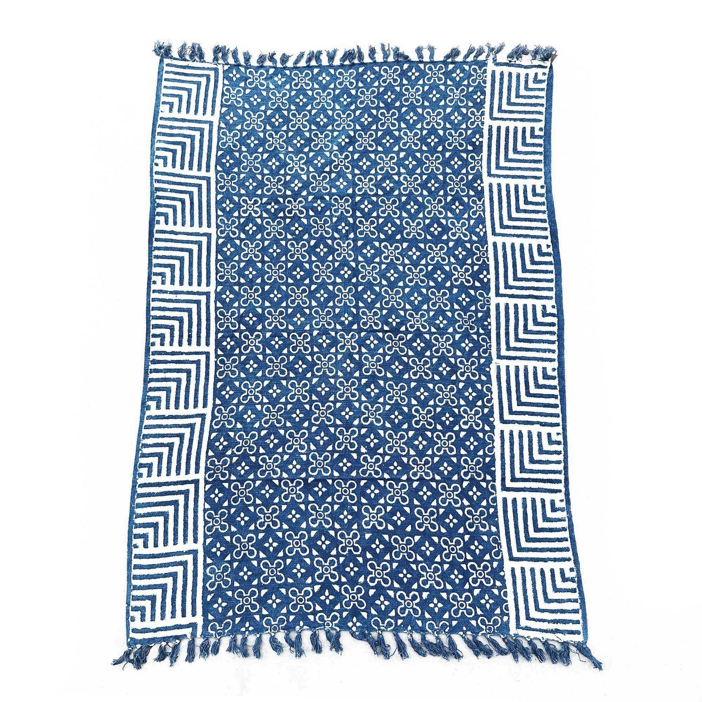 Handmade Indigo Throw — Kasba Tiles (170 × 120 cm