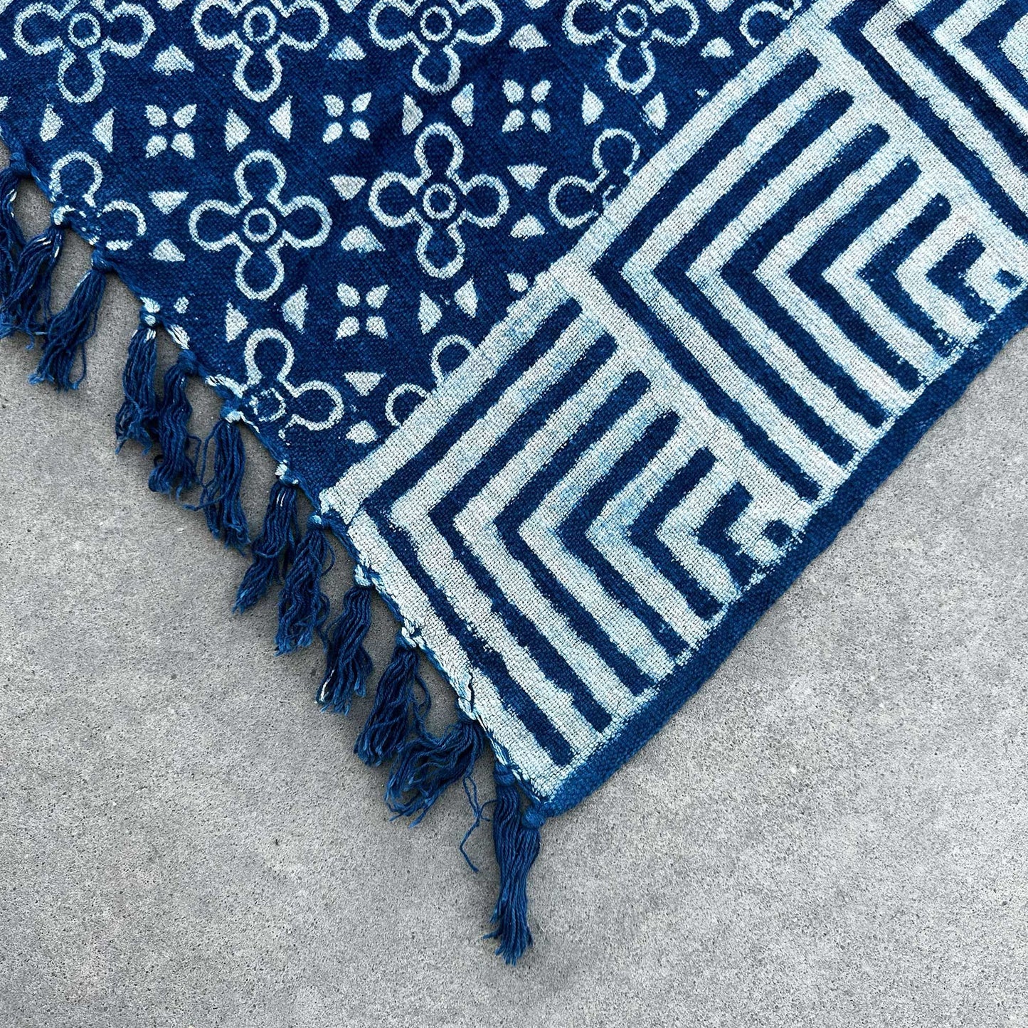 Handmade Indigo Throw — Kasba Tiles (170 × 120 cm