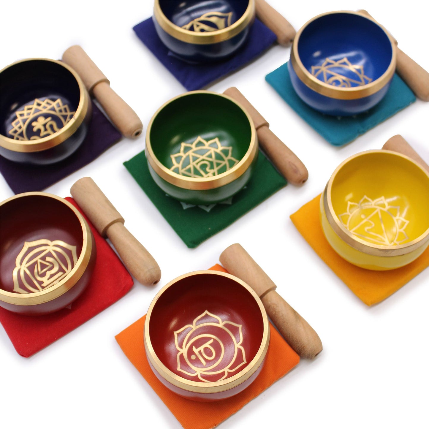 Chakra Pyramid Singing Bowl Gift Set — 7 Bowls for Chakra Healing
