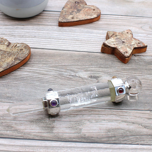 Hexagonal Crystal Healing Wand — Rock Quartz (12 cm)