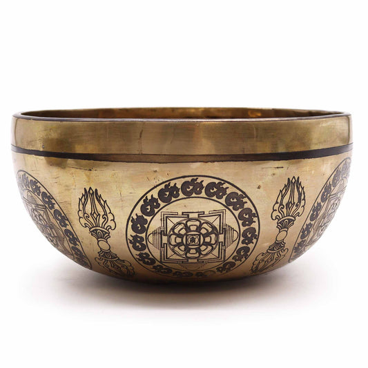 Tibetan Healing Engraved Singing Bowl — Five Buddhas