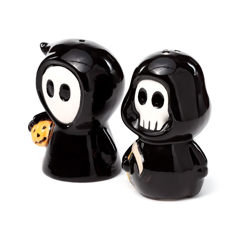 Skull Boy & Ghost Boy Salt + Pepper Shaker Set