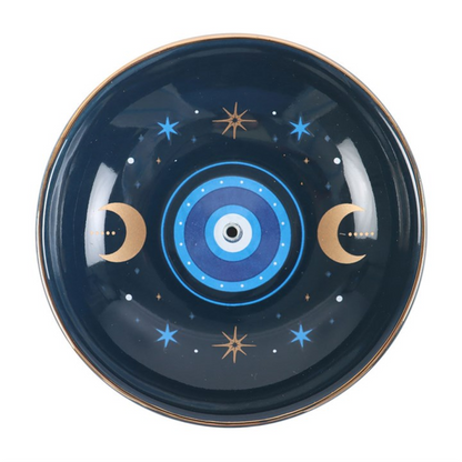All-Seeing Eye Incense Dish — Dark Blue (Sticks & Trinkets)