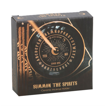 Talking Board Incense Dish — Black & Gold (Sticks & Cones)