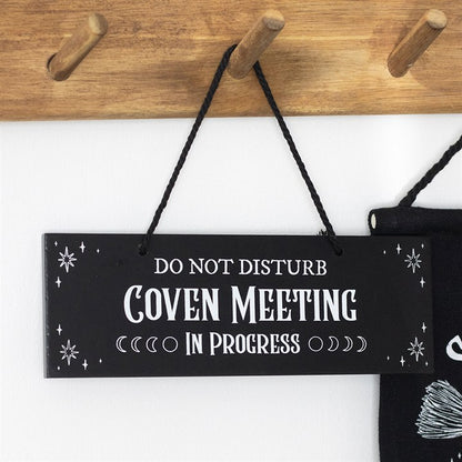 Coven Meeting in Progress Hanging Sign