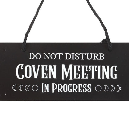 Coven Meeting in Progress Hanging Sign
