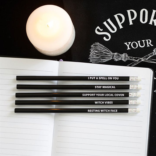 The Coven Club Set of 5 Witchy Pencils