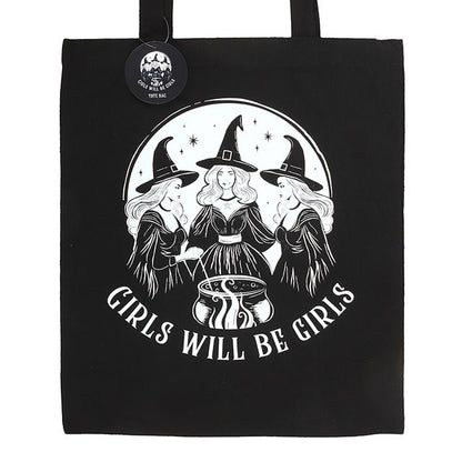 Girls Will Be Girls Witchy Polycotton Tote Bag