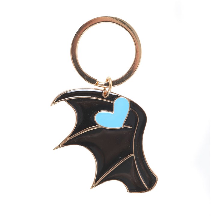 Embrace the Dark Enamel Keyring — Bat Wing Charm