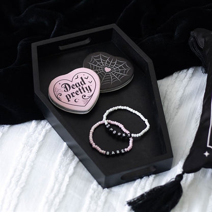 black coffin trinket tray