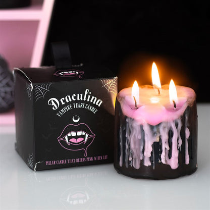 Small Pink Vampire Tears Pillar Candle
