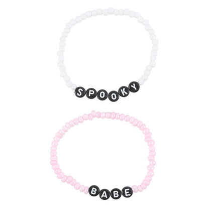 “Spooky Babe” Beaded Bracelet Set — Cute, Crypt & Chic
