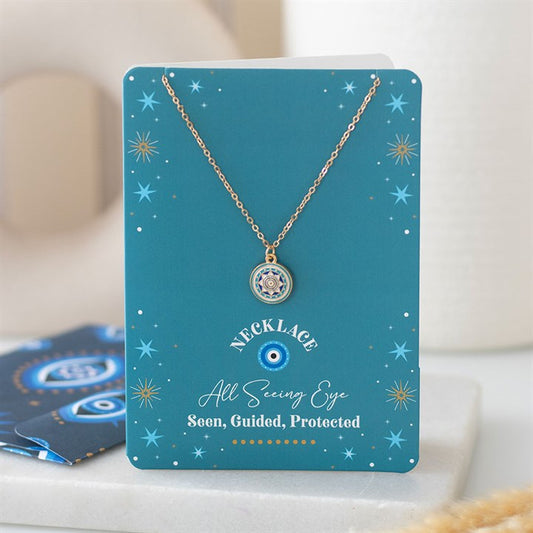 All Seeing Eye Necklace on Greeting Card
