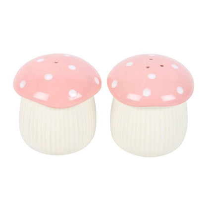 Pink Mushroom Salt and Pepper Shakers