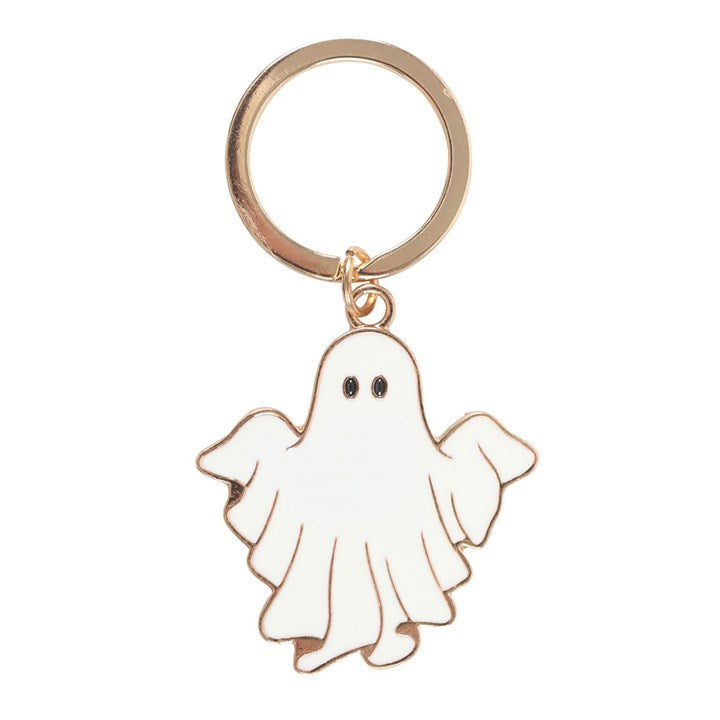 Spooky Season Ghost Keyring — Groovy Ghoul Charm