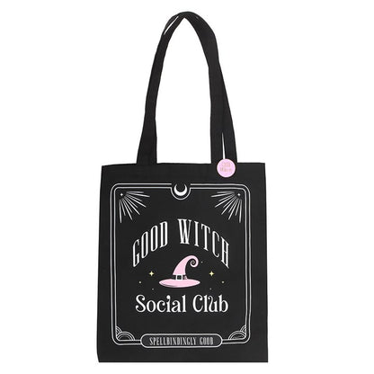 Good Witch Social Club Polycotton Tote Bag with Pin Badge