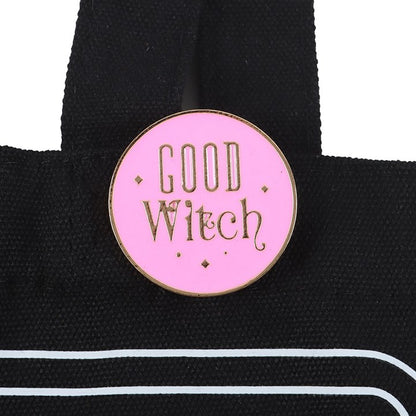 Good Witch Social Club Polycotton Tote Bag with Pin Badge