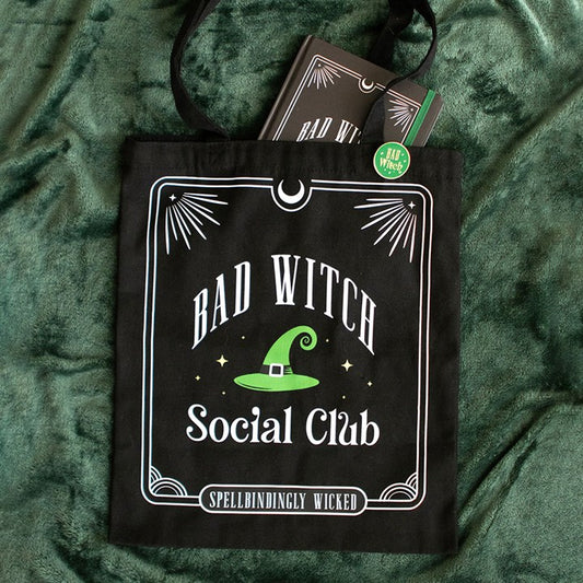 Bad Witch Social Club Polycotton Tote Bag with Pin Badge