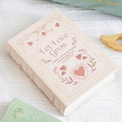 "Let Love Grow" Secret Book Storage Box — Pale Pink