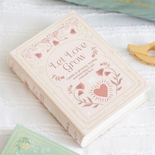 "Let Love Grow" Secret Book Storage Box — Pale Pink