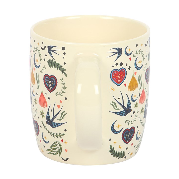 Cream Midnight Bloom Print Mug