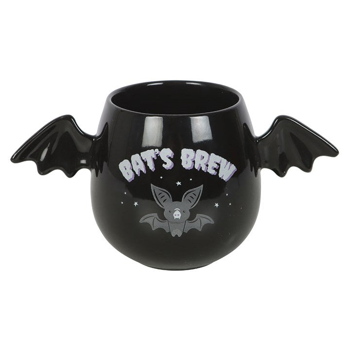 Bat’s Brew Winged Mug — 450ml Black Ceramic