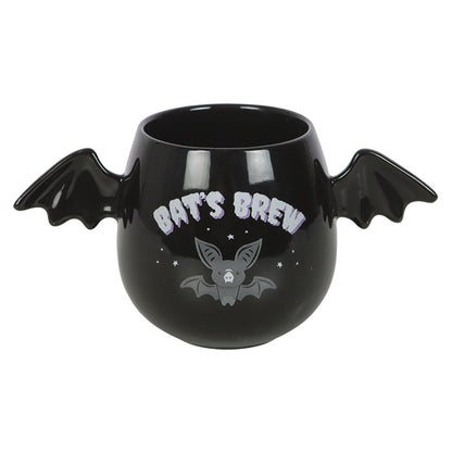 Bat’s Brew Winged Mug — 450ml Black Ceramic