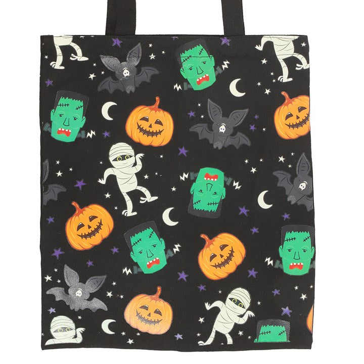 Monster Mash Print Polycotton Tote Bag— Spooky Everyday Style