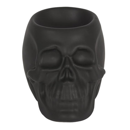 Black Skull Oil Burner — Ceramic with Matte Finish