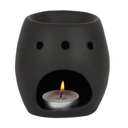 Black Skull Oil Burner — Ceramic with Matte Finish