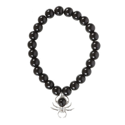 Obsidian Spider Bracelet — Subtle Web of Midnight