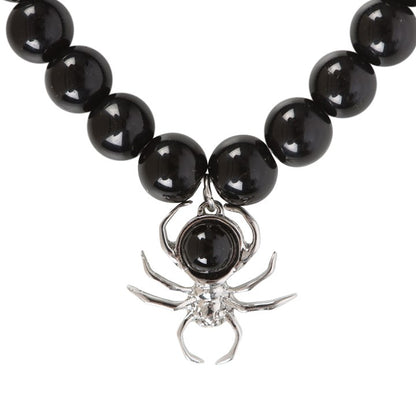 Obsidian Spider Bracelet — Subtle Web of Midnight