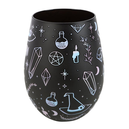 Crystal Witch Print Stemless Glass