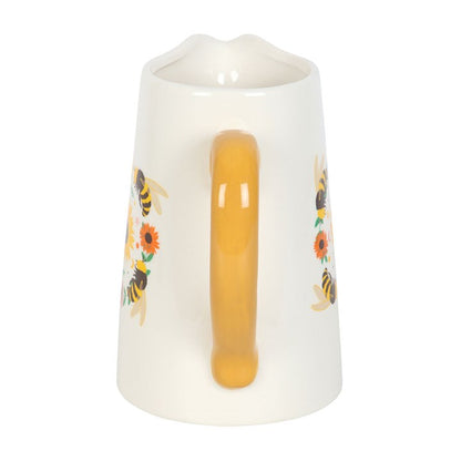 Bee and Sunflower Ceramic Flower Jug