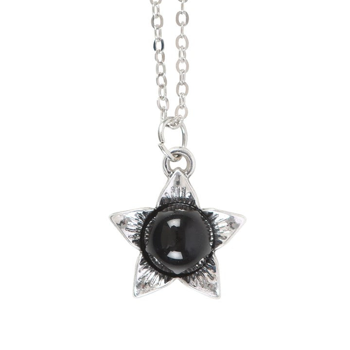 Deadly Nightshade Necklace with Black Obsidian on Greeting Card